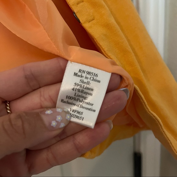 Linen Blend Jacket - Orange - Picture 4 of 6